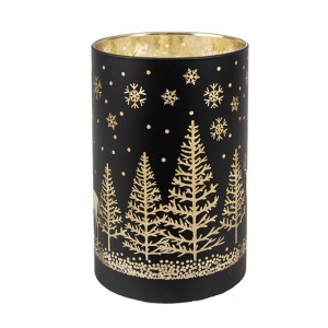 Felinar decorativ cu LED "Midnight Sparkle" Ø 8x12 cm, Clayre&Eef Felinar decorativ cu LED "Midnight Sparkle" Ø 8x12 cm, Clayre&Eef