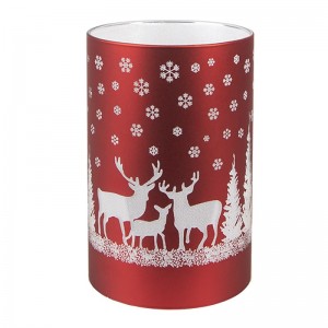 Suport decorativ cu LED "Winter Wonderland" Ø 9x16 cm, Clayre&Eef Suport decorativ cu LED "Winter Wonderland" Ø 9x16 cm, Clayre&Eef