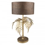 Lampa decorativa cu abajur si picior cu model auriu Ø 30x53 cm E27/max 1x40W, Clayre&Eef