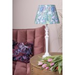 Veioza cu picior alb antichizat si abajur multicolor "Blooming Light" Ø 24x52 cm E27/max 1x60W, Clayre & Eef