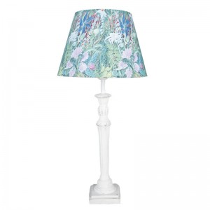 Veioza cu picior alb antichizat si abajur multicolor "Blooming Light" Ø 24x52 cm E27/max 1x60W, Clayre & Eef Veioza cu picior alb antichizat si abajur multicolor "Blooming Light" Ø 24x52 cm E27/max 1x60W, Clayre & Eef
