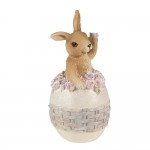 Decoratiune Paste "Rabbit on Easter Egg" 6x6x13cm, Clayre&Eef