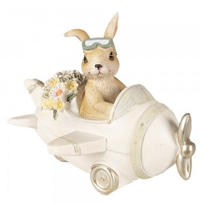 Decoratiune "Aviator Bunny" 15x11x12 cm, Clayre&Eef Decoratiune "Aviator Bunny" 15x11x12 cm, Clayre&Eef