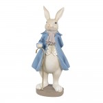 Decoratiune "Mr. Rabbit in Blue" 12x9x26cm, Clayre&Eef