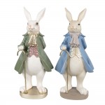 Decoratiune "Mr. Rabbit in Blue" 12x9x26cm, Clayre&Eef