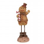 Decoratiune de Craciun "Joyful Mr. Gingerbread" 7x7x18 cm, Clayre&Eef