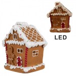 Casuta decorativa cu LED Craciun "Gingerbread House" 11x9x13 cm, Clayre&Eef