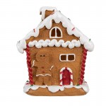 Casuta decorativa cu LED Craciun "Gingerbread House" 11x9x13 cm, Clayre&Eef