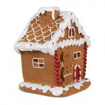 Casuta decorativa cu LED Craciun "Gingerbread House" 11x9x13 cm, Clayre&Eef