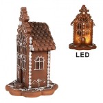 Casuta decorativa cu LED Craciun "Gingerbread House" 13x13x20 cm, Clayre&Eef