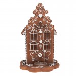 Casuta decorativa cu LED Craciun "Gingerbread House" 13x13x20 cm, Clayre&Eef