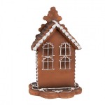 Casuta decorativa cu LED Craciun "Gingerbread House" 13x13x20 cm, Clayre&Eef