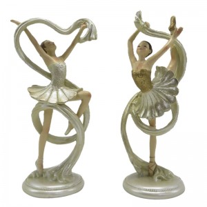 Figurina decorativa "Ballerina" (2x) 9x6x18 cm, Clayre & Eef Figurina decorativa "Ballerina" (2x) 9x6x18 cm, Clayre & Eef