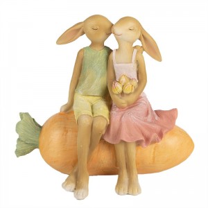 Decoratiune Paste "Bunnies in Love" 17x10x15 cm, Clayre&Eef