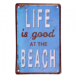 Tablou motivational "Life is Good at the Beach" 20x1x30 cm, Clayre & Eef