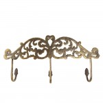 Cuier cu 3 agatatoare "Golden Rack" 38x5x19 cm, Clayre & Eef