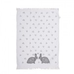 Prosop de bucatarie flausat "Bunnies in Love" Grey 40*66 cm, Clayre&Eef