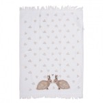 Prosop de bucatarie flausat 100% bumbac 40x66cm "Bunnies in Love", Clayre&Eef