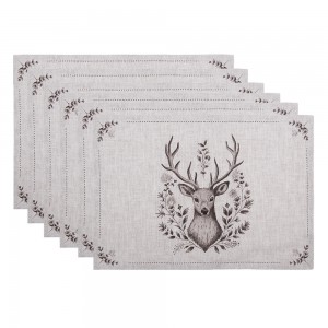 Craciun Set 6xSuport textil farfurii "Gentle Wilderness" 48x33 cm, Clayre & Eef  Craciun Set 6xSuport textil farfurii "Gentle Wilderness" 48x33 cm, Clayre & Eef