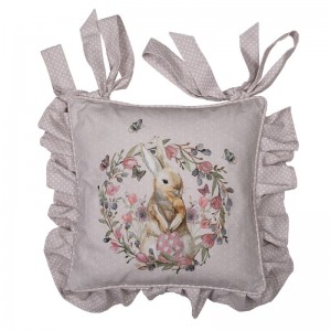 Fata de perna pentru scaun "Happy Bunny" 40x40cm, Clayre&Eef Fata de perna pentru scaun "Happy Bunny" 40x40cm, Clayre&Eef