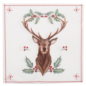 Craciun Servetele de masa "Holly Christmas" 33x33 cm, Clayre & Eef Craciun Servetele de masa "Holly Christmas" 33x33 cm, Clayre & Eef