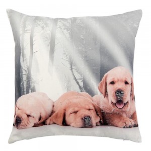 Fata de perna "Sleepy Dogs" 40x40 cm, Clayre & Eef Fata de perna "Sleepy Dogs" 40x40 cm, Clayre & Eef