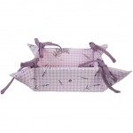 Cos textil din bumbac pentru paine "Lavender Garden" 35x35x8 cm, Clayre&Eef