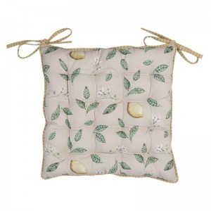 Perna pentru scaun cu umplutura din spuma "Lemons and Leaf" 40x40cm, Clayre&Eef Perna pentru scaun cu umplutura din spuma "Lemons and Leaf" 40x40cm, Clayre&Eef