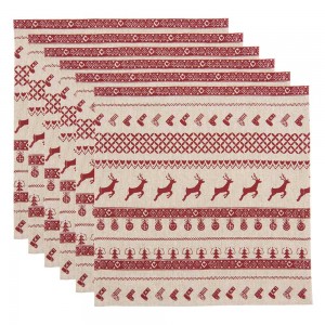 Craciun Set 6 Servetele textile pentru masa "Nordic Christmas" 40x40 cm, Clayre & Eef  Craciun Set 6 Servetele textile pentru masa "Nordic Christmas" 40x40 cm, Clayre & Eef