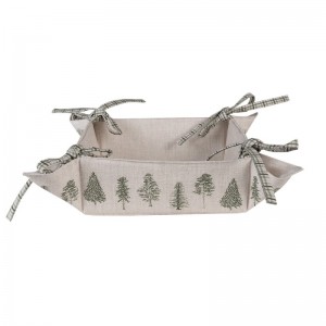 Craciun Cos de paine "Natural Pine Trees" 35x35 cm, Clayre&Eef Craciun Cos de paine "Natural Pine Trees" 35x35 cm, Clayre&Eef