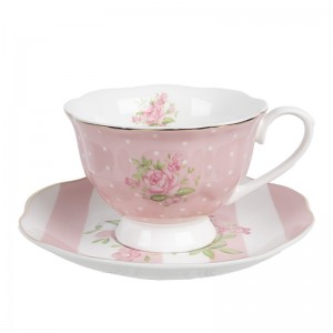Ceasca cu farfurie "Sweet Roses" 200ml, Clayre & Eef