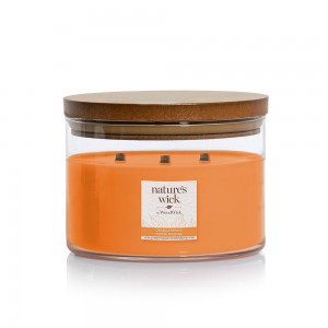 Lumanare parfumata Orange & Papaya 433g cu 3 fitiluri, Nature's Wick Lumanare parfumata Orange & Papaya 433g cu 3 fitiluri, Nature's Wick