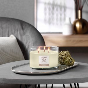 Lumanare parfumata Cashmere Wool 433g cu 3 fitiluri, Nature's Wick Lumanare parfumata Cashmere Wool 433g cu 3 fitiluri, Nature's Wick