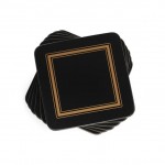 PIMPERNEL Clasic Black Set 6 Coasters 10.5 x 10.5cm