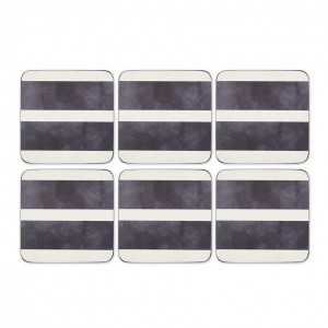 PIMPERNEL Mono Stripe Set 6 Coasters 10.5 x 10.5cm PIMPERNEL Mono Stripe Set 6 Coasters 10.5 x 10.5cm