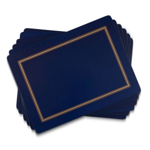 PIMPERNEL Classic Midnight Set 6 Placemats Medium 30.5 x 23cm PIMPERNEL Classic Midnight Set 6 Placemats Medium 30.5 x 23cm