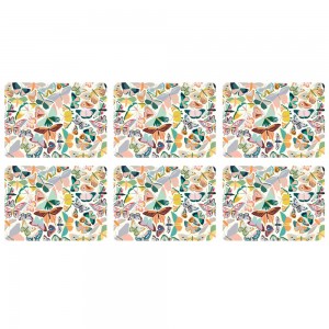 PIMPERNEL Papillon Set 6 Placemats Medium 30.5 x 23cm PIMPERNEL Papillon Set 6 Placemats Medium 30.5 x 23cm