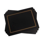 PIMPERNEL Classic Black Set 4 Placemats Large 40.10 x 29.80cm
