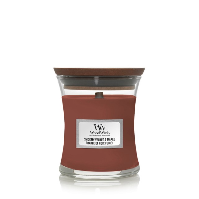 Lumanare Parfumata Borcan Mic Smoked Walnut & Maple, WoodWick® Lumanare Parfumata Borcan Mic Smoked Walnut & Maple, WoodWick®