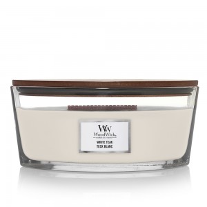 Lumanare Parfumata Ellipse White Teak, WoodWick® 