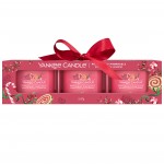 Yankee Candle Set 3 lumanari Mini in sticla Peppermint Pinwheels