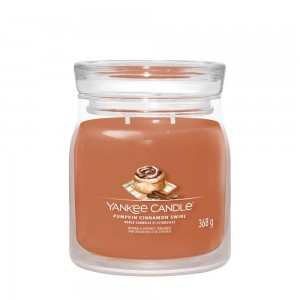 Yankee Candle Lumanare Parfumata Borcan Mediu Signature Pumpkin Cinnamon Swirl