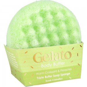 Burete exfoliant cu sapun pentru dus GELATO Warm Croissant & Pistachio 200g, Bomb Cosmetics Burete exfoliant cu sapun pentru dus GELATO Warm Croissant & Pistachio 200g, Bomb Cosmetics