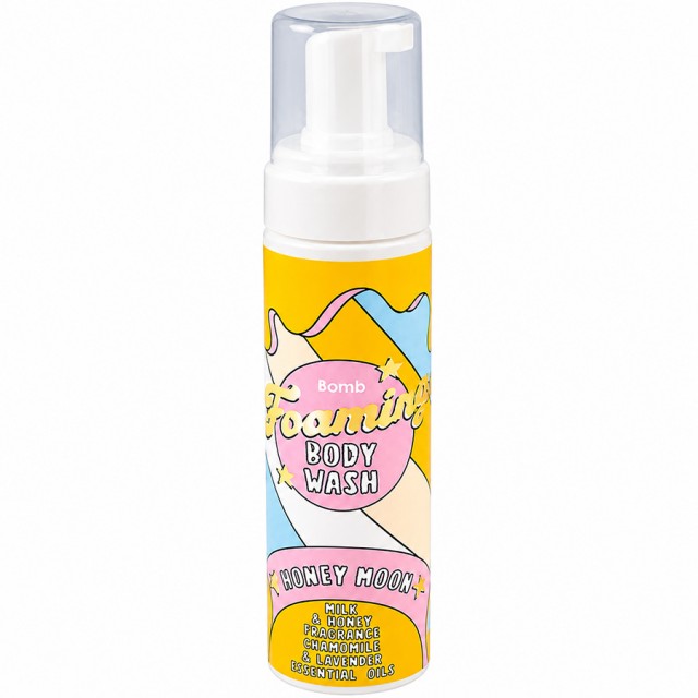 Gel de dus spuma cu uleiuri esentiale musetel si lavanda Honey Moon 250ml, Bomb Cosmetics Gel de dus spuma cu uleiuri esentiale musetel si lavanda Honey Moon 250ml, Bomb Cosmetics