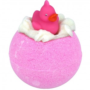 Bomba de baie efervescenta, cu jucarie, Pink Ducky, Bomb Cosmetics 160g Bomba de baie efervescenta, cu jucarie, Pink Ducky, Bomb Cosmetics 160g