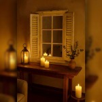 Oglinda cu obloane decorative "Rustic Window" 46x71cm, lemn alb, Clayre&Eef