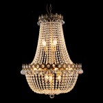 Candelabru auriu decorat cu cristale, Ø 60 cm E14/max 12x40W, Clayre & Eef