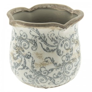 Vas decorativ pentru flori "Farmhouse" Ø 15x14 cm, Clayre & Eef Vas decorativ pentru flori "Farmhouse" Ø 15x14 cm, Clayre & Eef