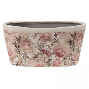 Vas decorativ pentru flori "Vintage Bloom" 27x13x14 cm, Clayre & Eef Vas decorativ pentru flori "Vintage Bloom" 27x13x14 cm, Clayre & Eef