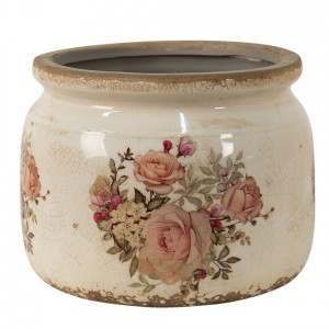 Vas decorativ pentru flori "Vintage Bloom" Ø 20x15 cm, Clayre & Eef Vas decorativ pentru flori "Vintage Bloom" Ø 20x15 cm, Clayre & Eef